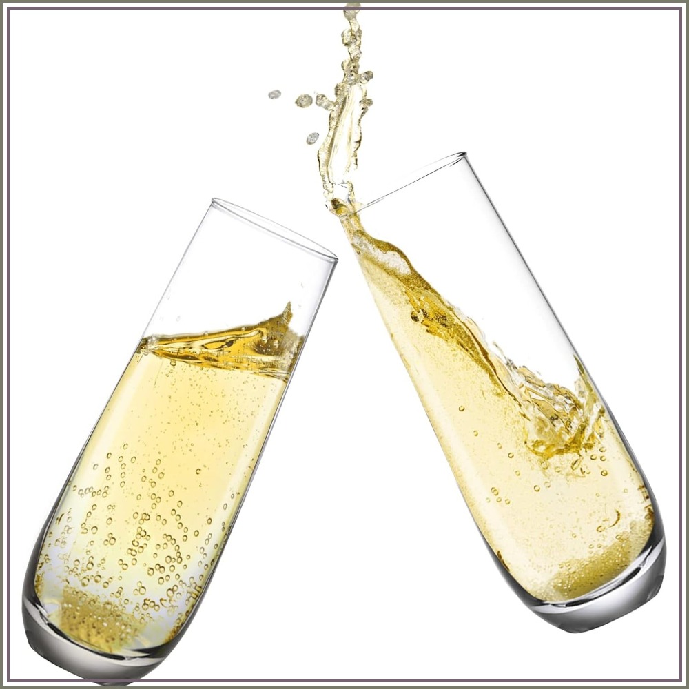 Wine Glass Set Crystal - Hand Blown Crystal Champagne Flutes Set