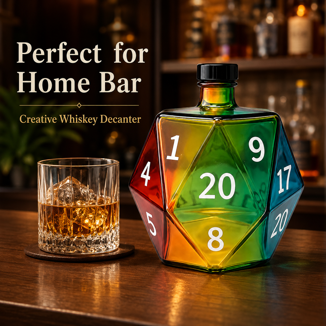 Whiskey Decanter D20 Dice Rain - Wine Beer Liquor reseña y precio