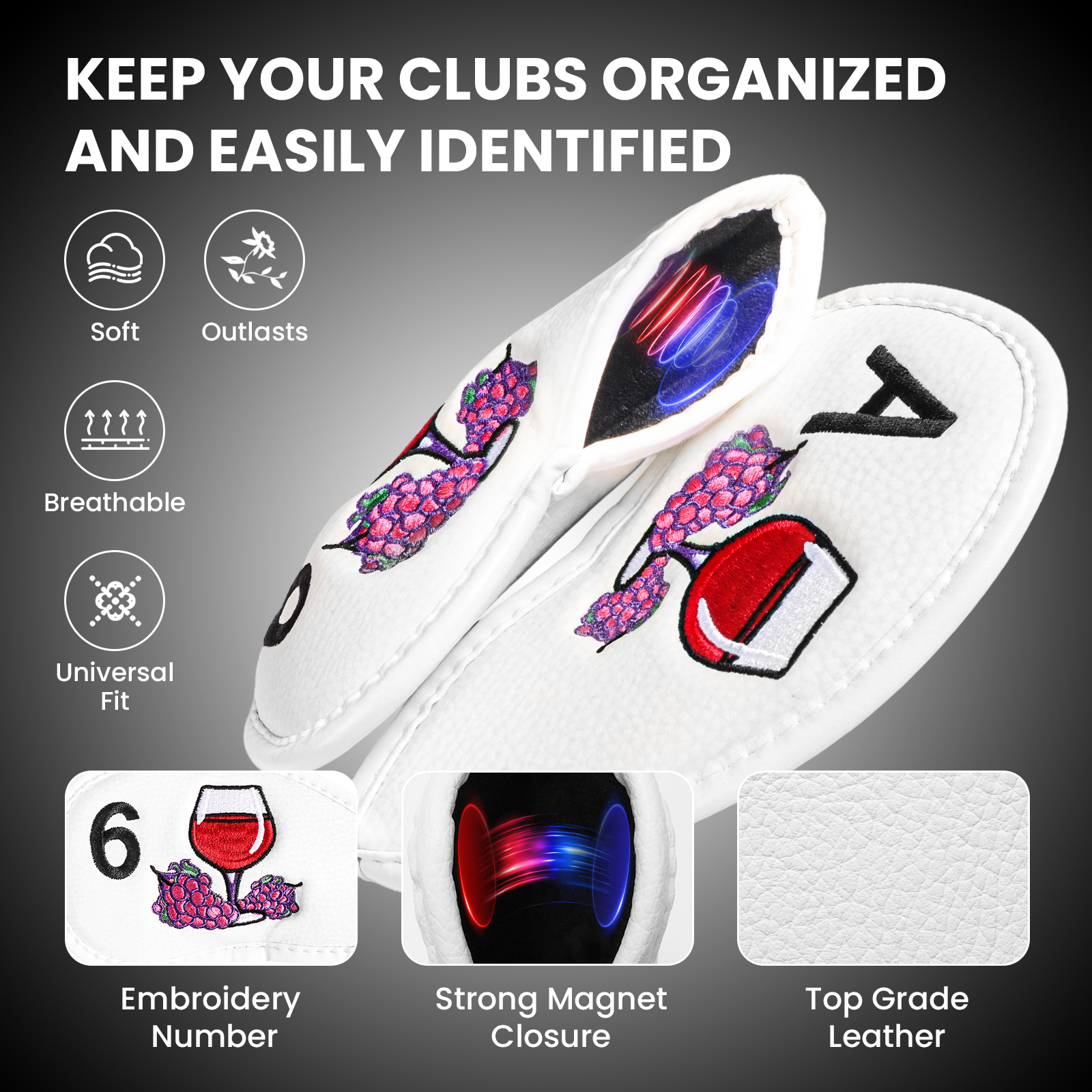 Magnetic Golf Club Head Covers - Wine & Beer Unlimited Spirits reseña y precio