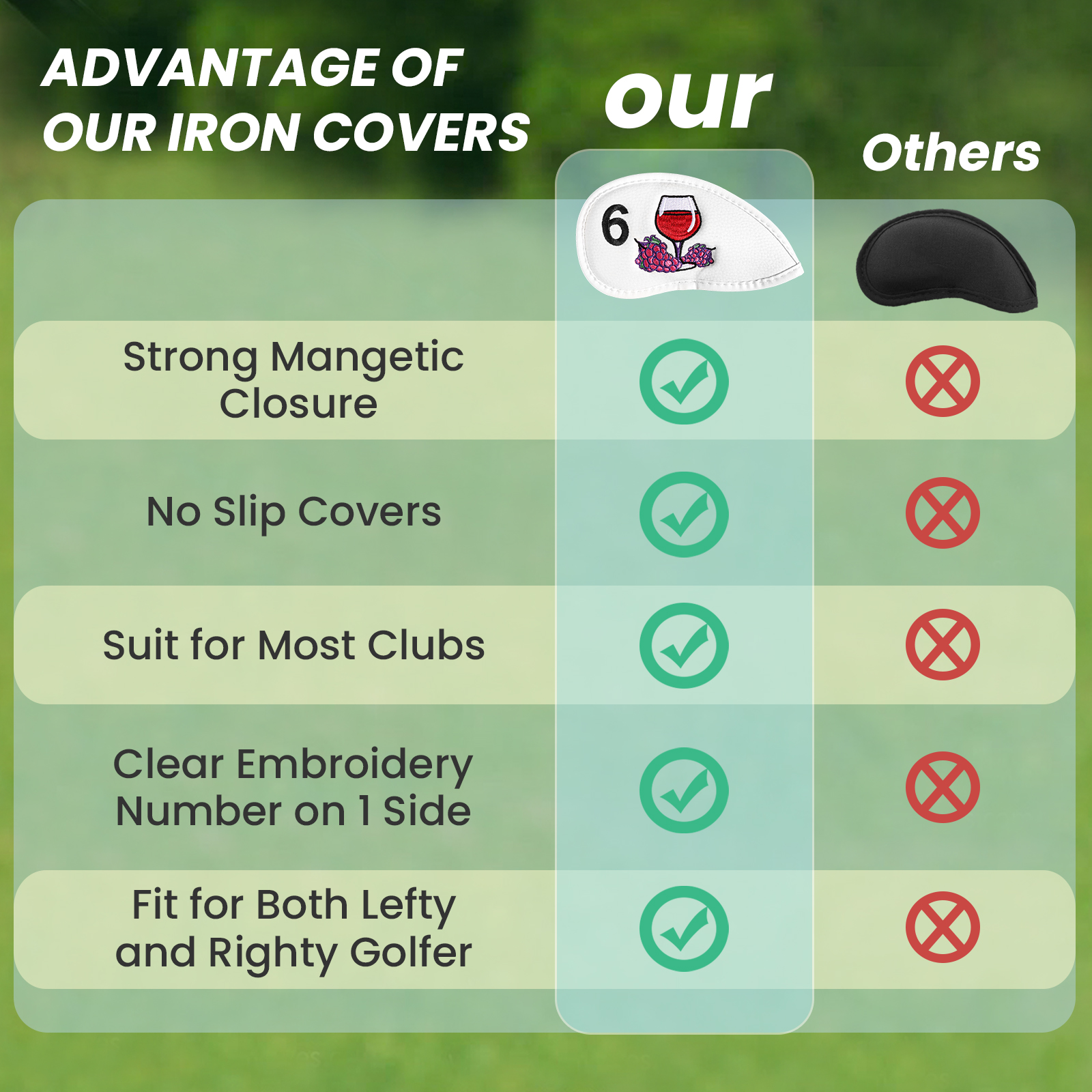 Magnetic Golf Club Head Covers - Wine & Beer Unlimited Spirits reseña y precio