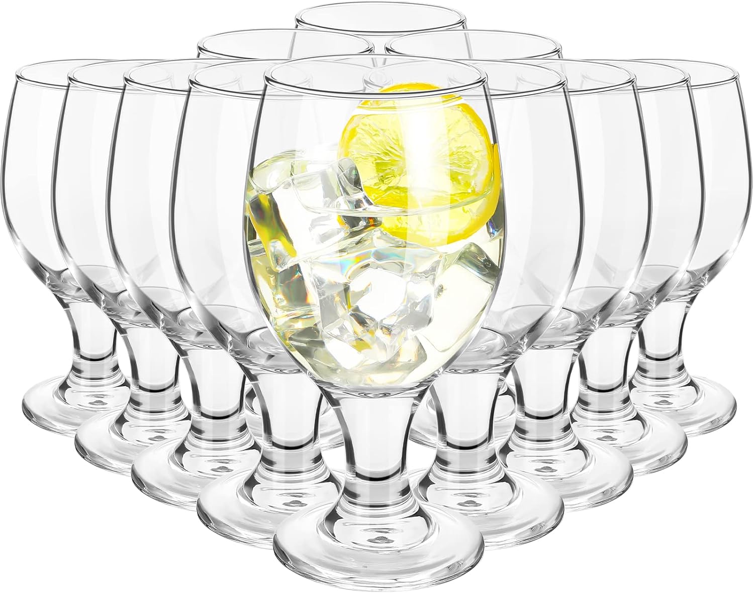 12 Crystal Stemmed Water Glass - Wine Beer Images reseña y precio
