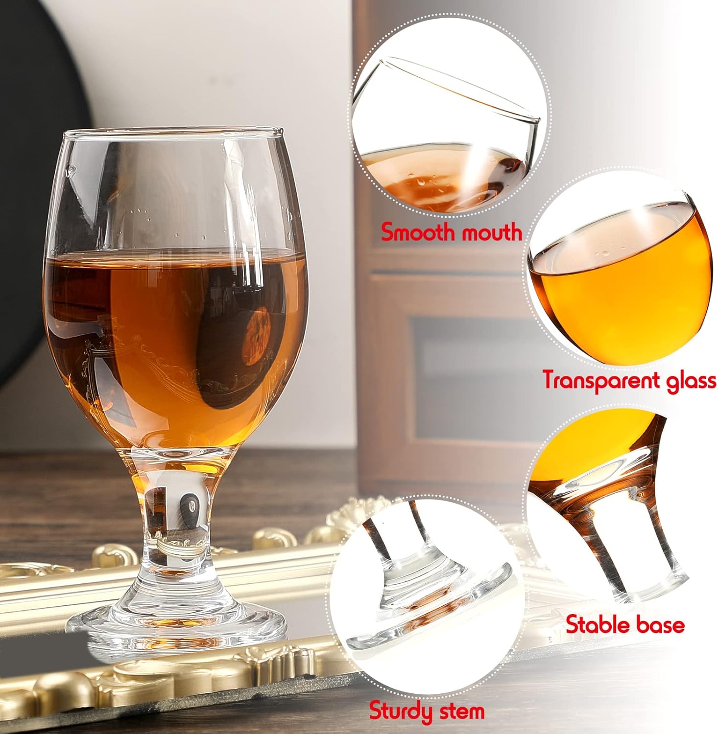 12 Crystal Stemmed Water Glass - Wine Beer Images reseña y precio