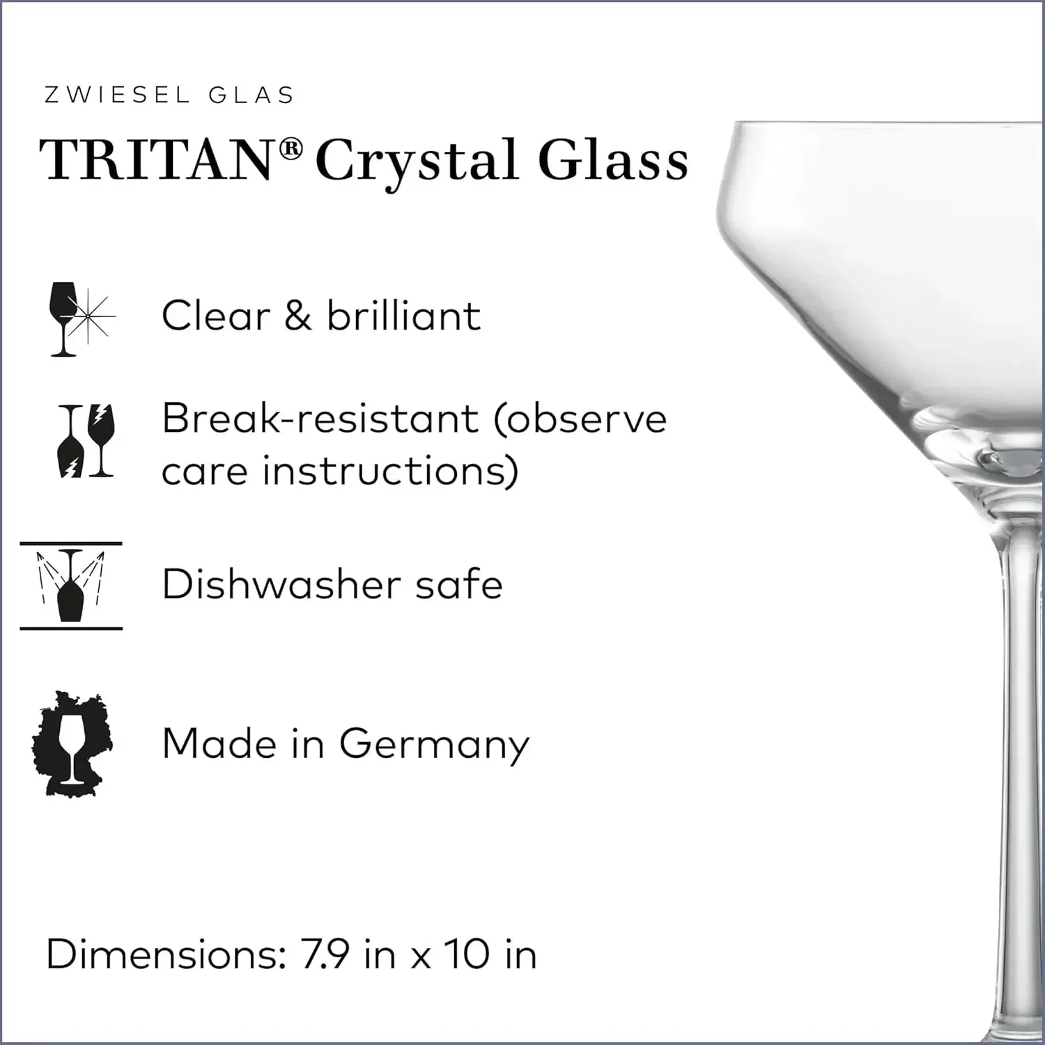 Pure Martini Glass (Set of 6), - Wine Glass Set Crystal reseña y precio