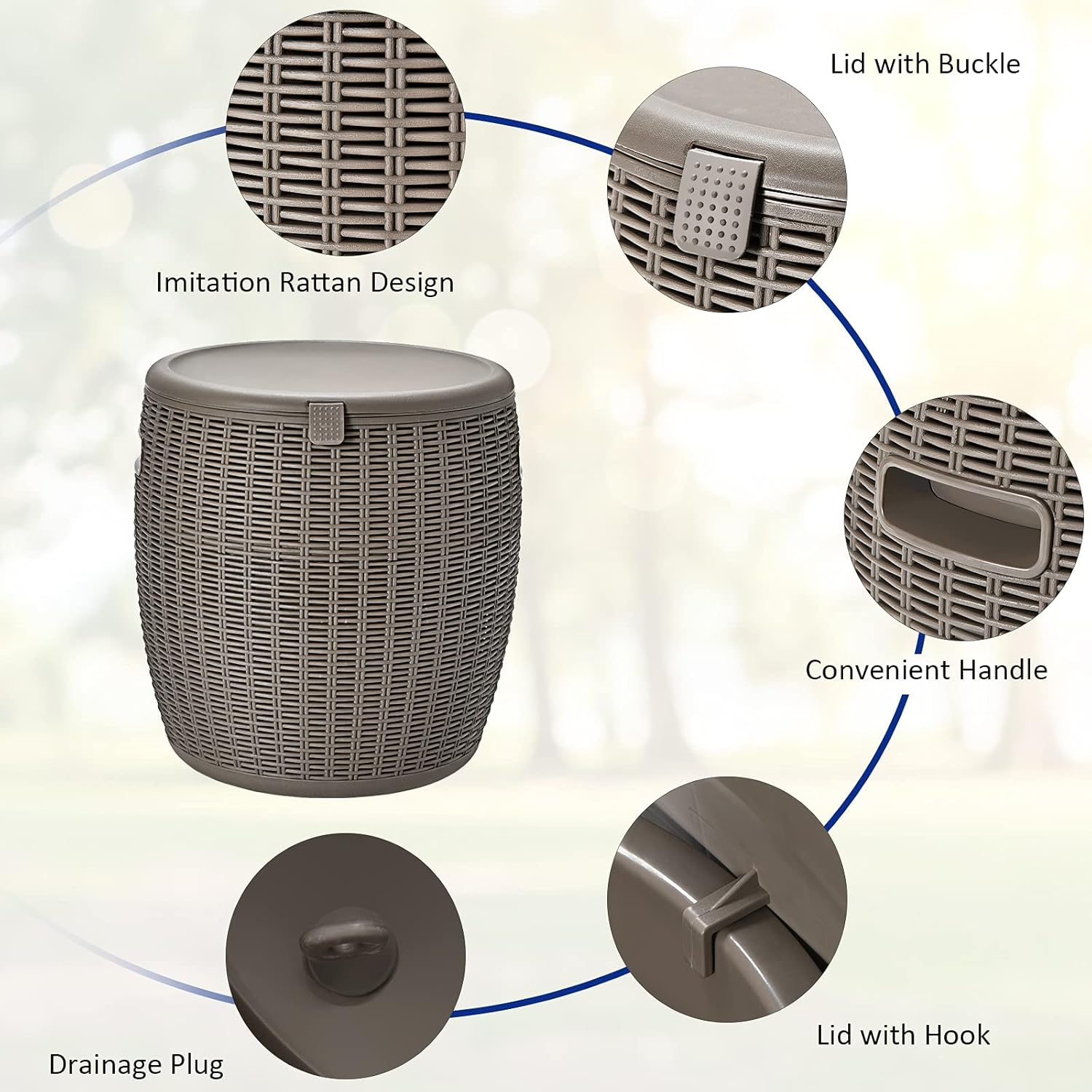 9.5 Gallon Wicker Ice Cooler,  - Wine Beer Images reseña y precio