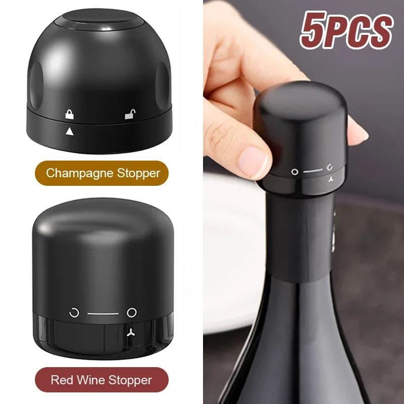1/5pcs Vacuum Sealed Wine Bott - Wine Stopper Vacuum reseña y precio