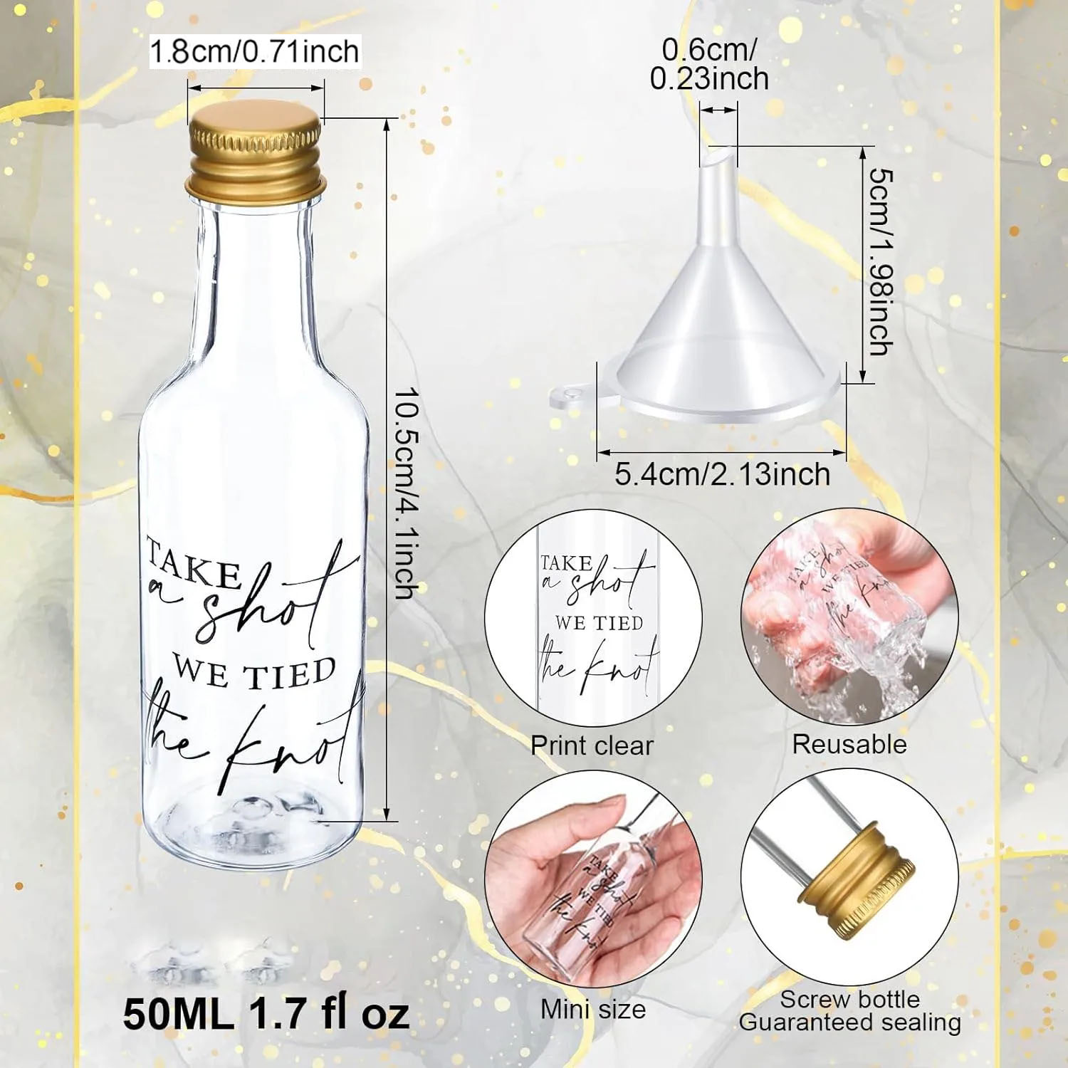 50ml 1.7oz Mini Liquor Bottles - Wine Beer Liquor reseña y precio