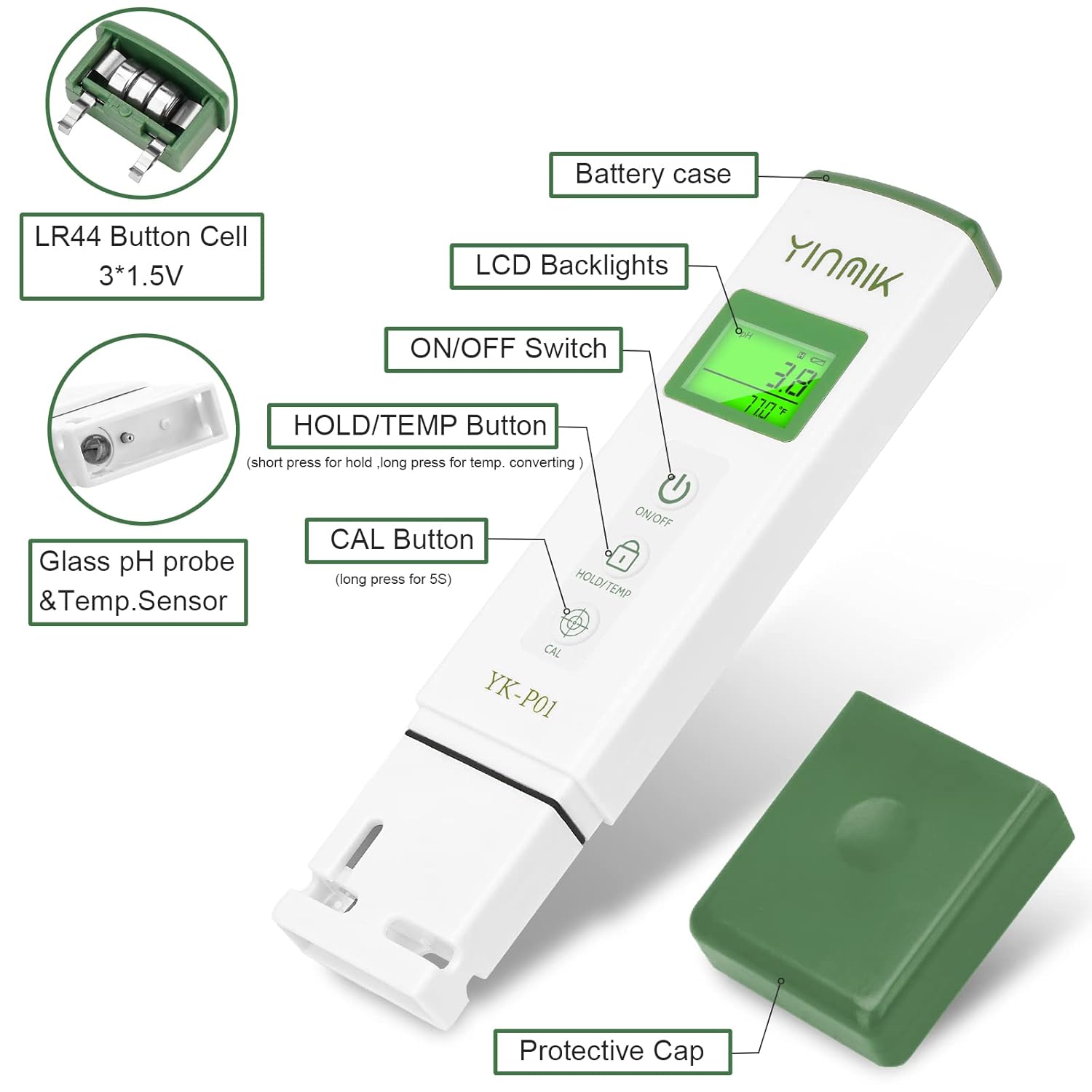 pH Meter Tester for Water Hydr - Wine Beer Spa reseña y precio
