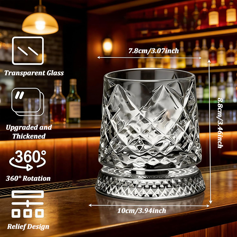 280ml Rotate Whiskey Glasses w - Wine Beer Liquor reseña y precio