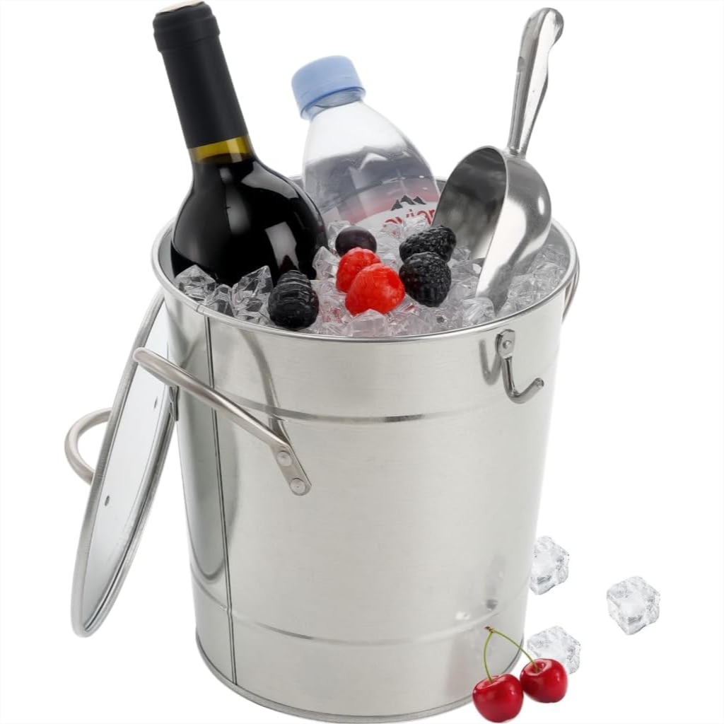Insulated Ice Bucket with Lid  - Wine Beer Images reseña y precio
