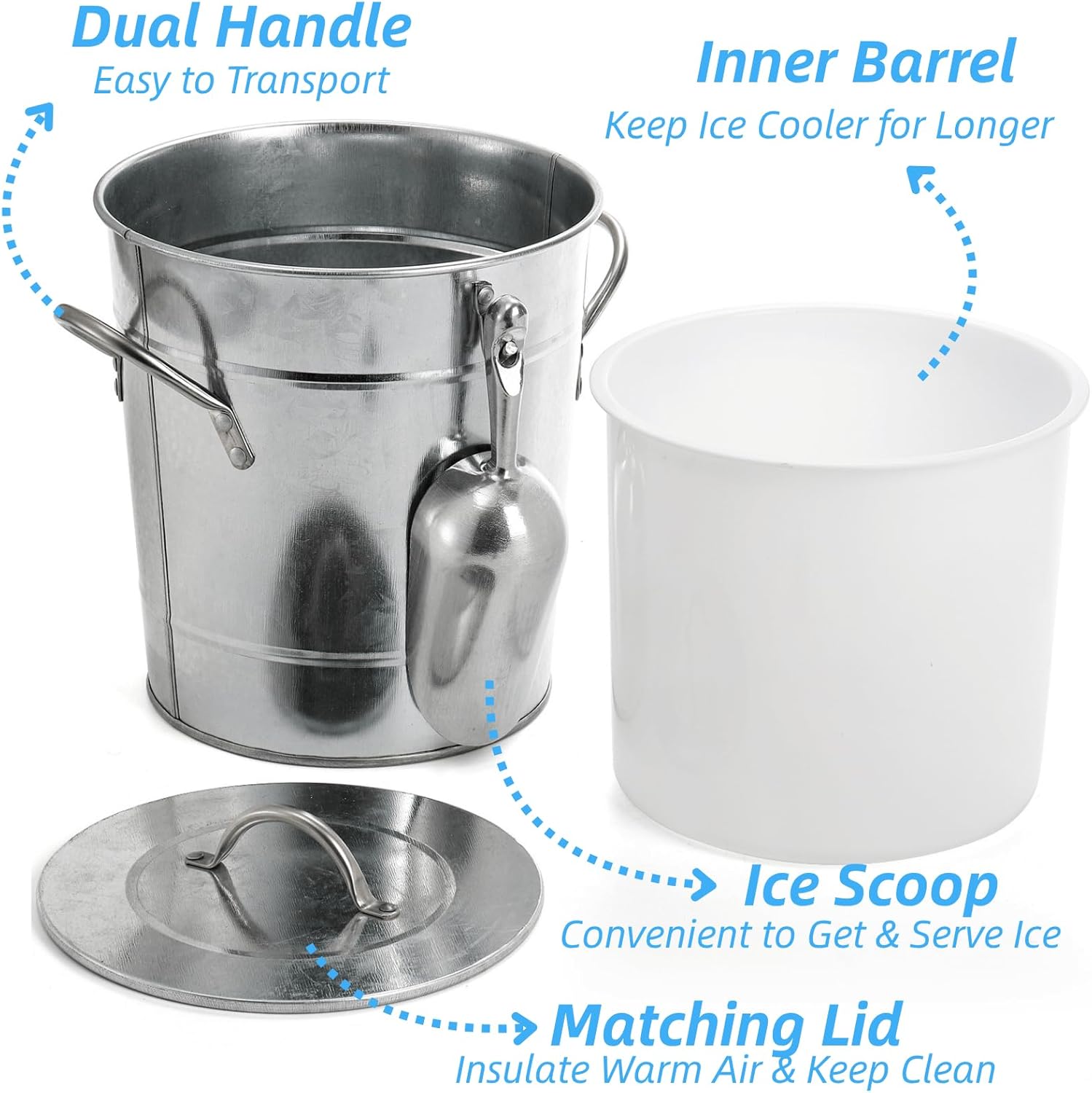 Insulated Ice Bucket with Lid  - Wine Beer Images reseña y precio