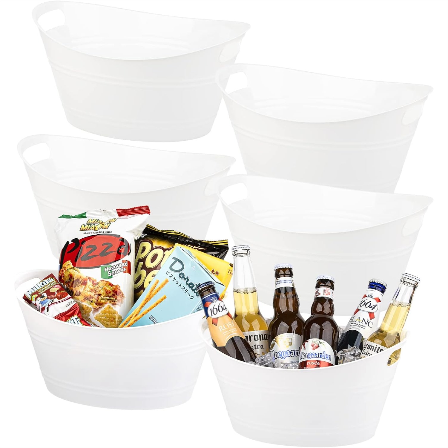 6 Pack Plastic Oval Storage Tu - Wine Beer Images reseña y precio