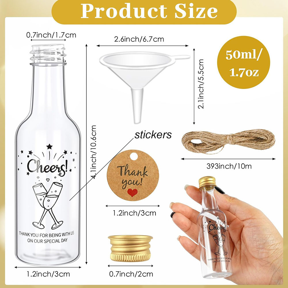 50Pack Mini Liquor Bottles,1.7 - Wine Beer Liquor reseña y precio