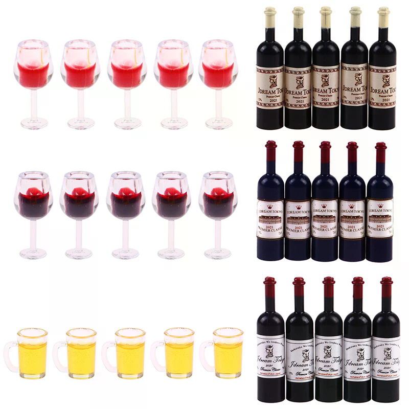 5pcs 1:12 Dollhouse Miniature  - Wine Y Beer reseña y precio