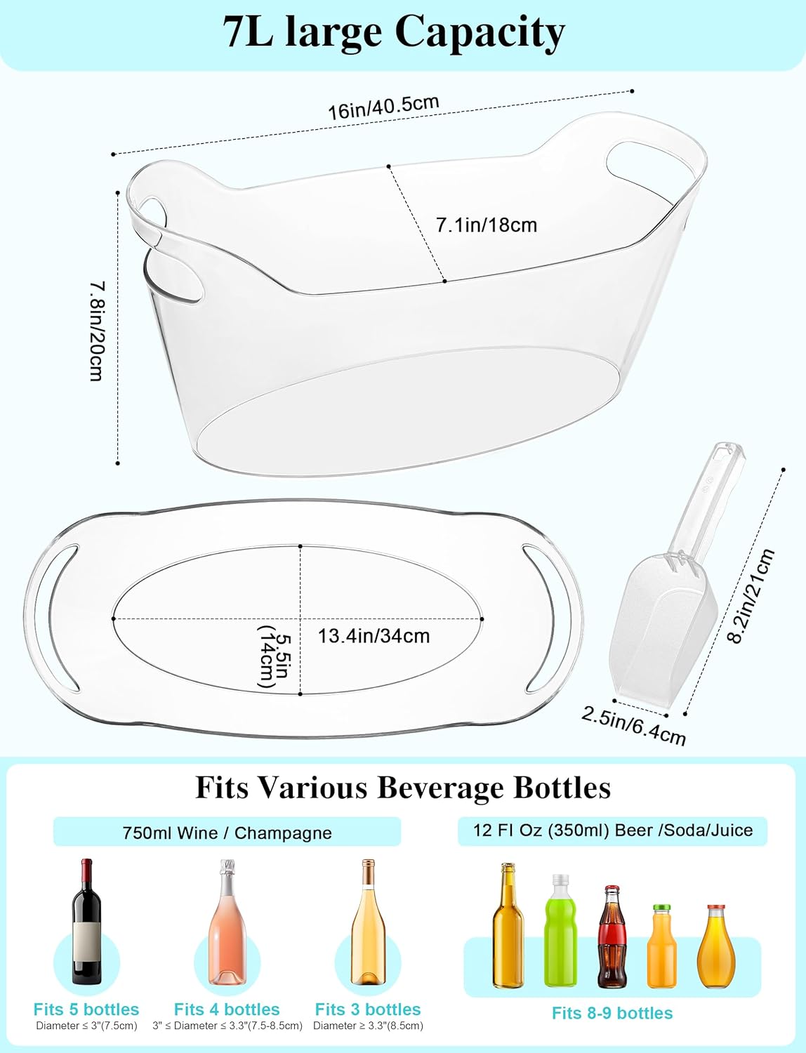 7L Ice Buckets for Parties, 2- - Wine Beer Images reseña y precio