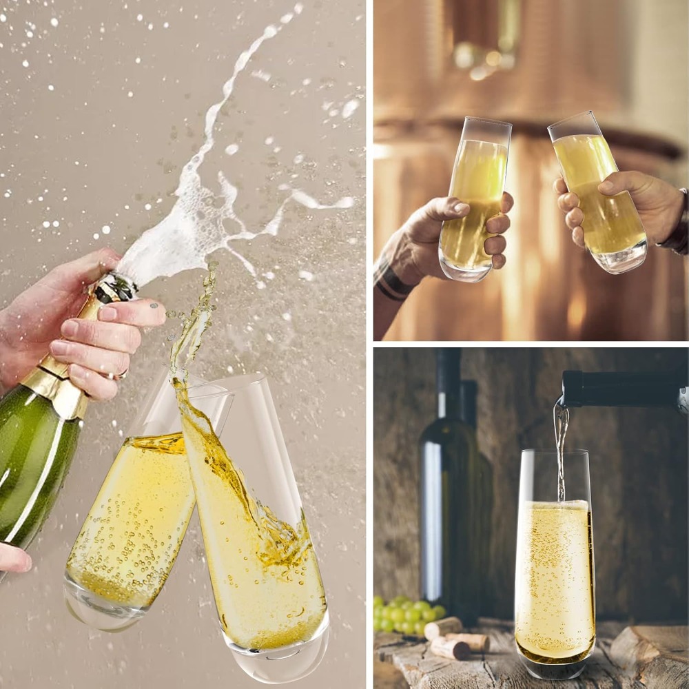 Hand Blown Crystal Champagne F - Wine Glass Set Crystal reseña y precio