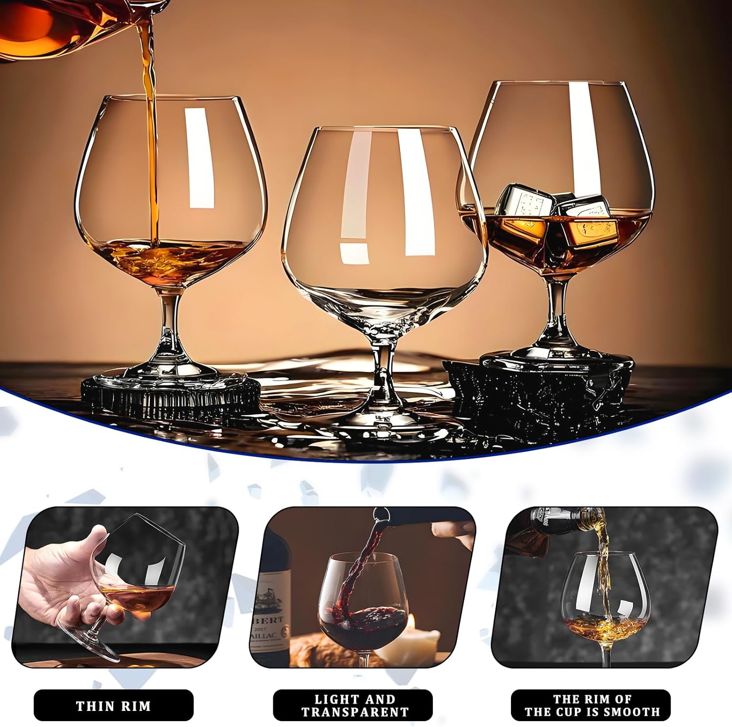 Brandy Snifter Glasses Set of  - Wine Beer Images reseña y precio
