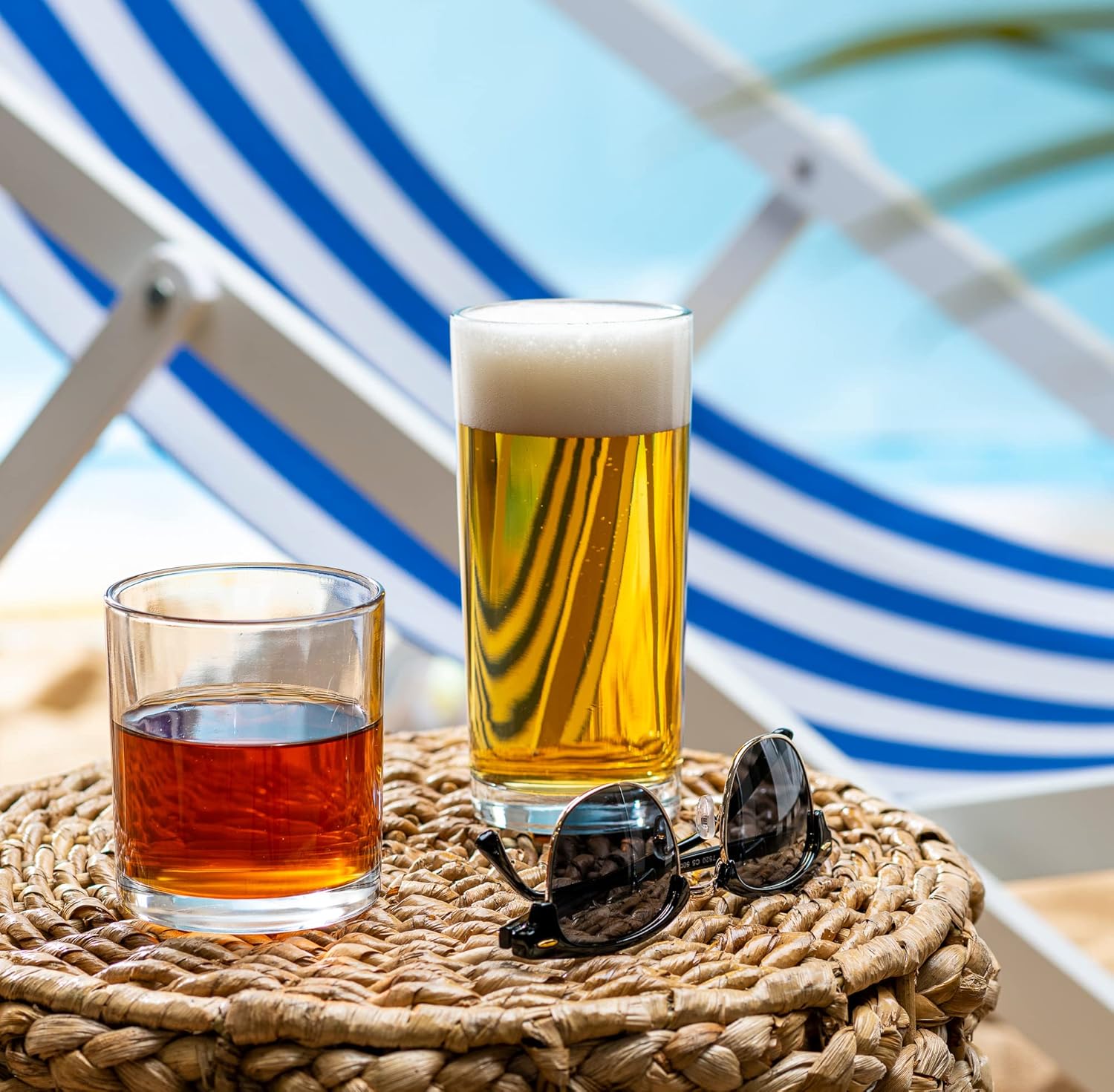 Drinking Glasses Set of 8 Hurr - Wine Beer Images reseña y precio