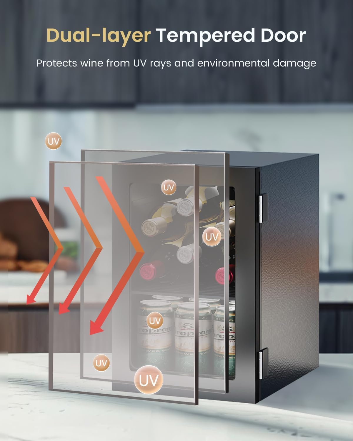 24 Can Mini Fridge with Digita - Wine Beer Images reseña y precio