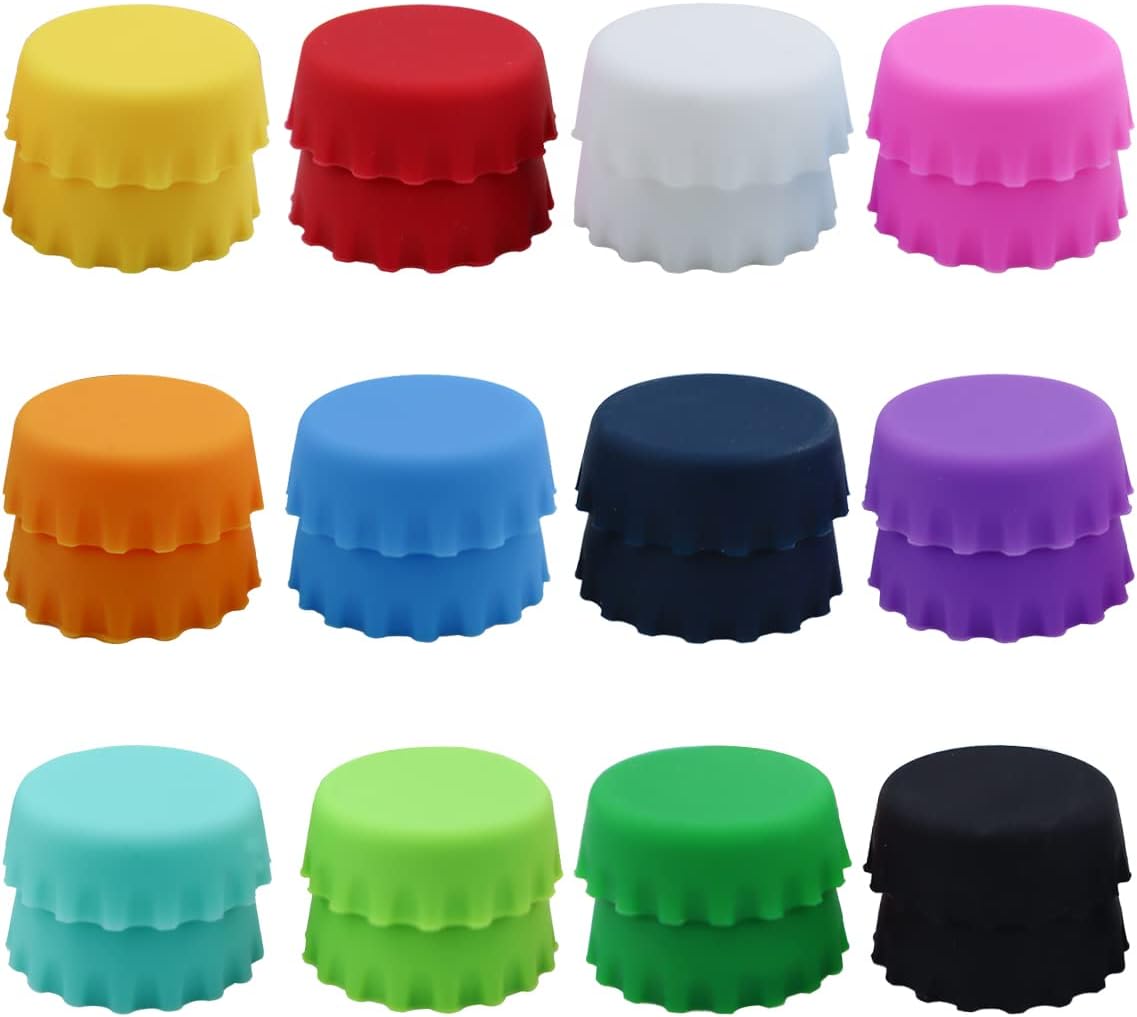24 PCS Silicone Rubber Bottle  - Wine Beer Images reseña y precio