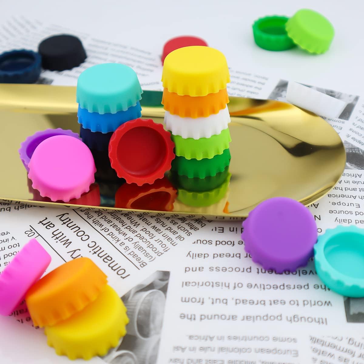 24 PCS Silicone Rubber Bottle  - Wine Beer Images reseña y precio