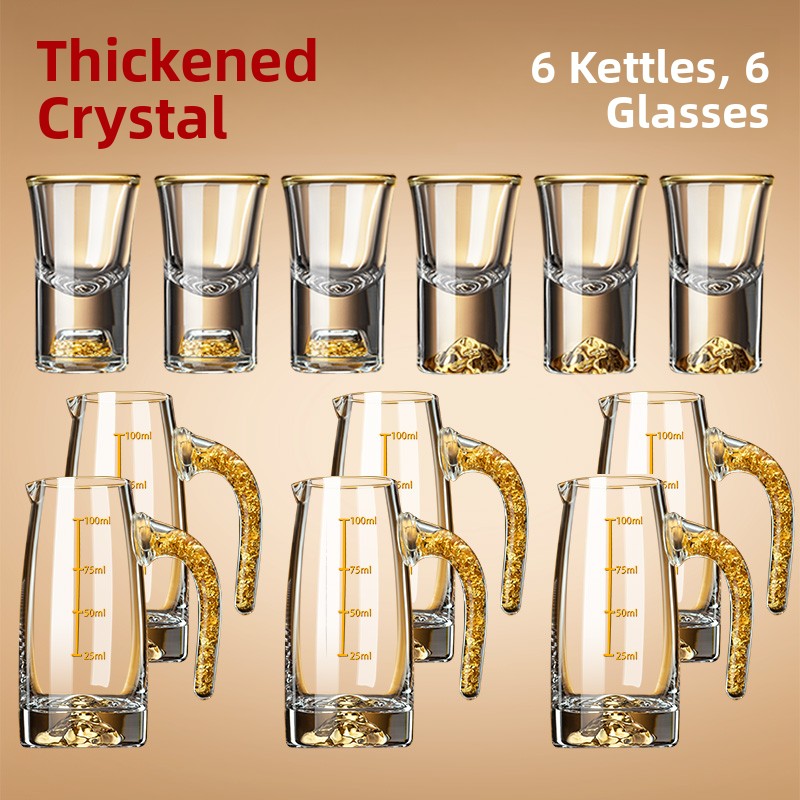 Crystal Glass Gold Foil Mounta - Wine Glass Set Crystal reseña y precio