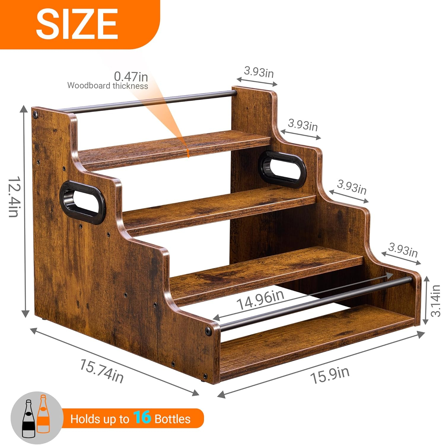 Liquor Bottle Display Shelf, C - Wine Beer Liquor reseña y precio