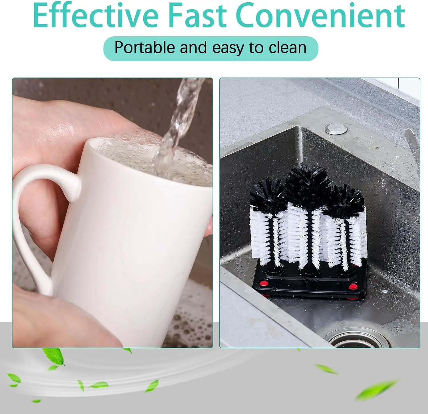 3-Head Cup Washer Brush with S - Wine Beer Images reseña y precio