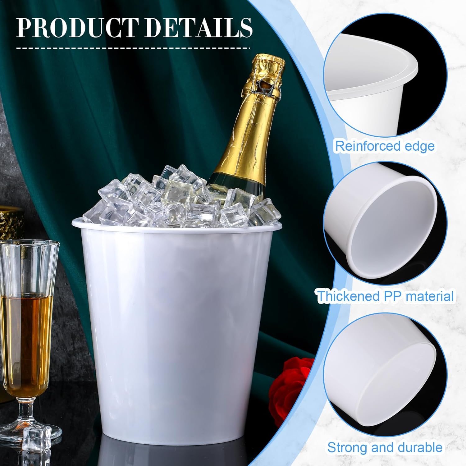 24 Plastic Ice Buckets for Par - Wine Beer Images reseña y precio