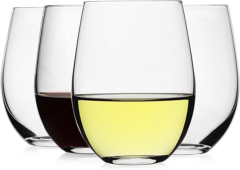 Stemless Wine Glasses Set of 4 - Wine Glass Set Crystal reseña y precio