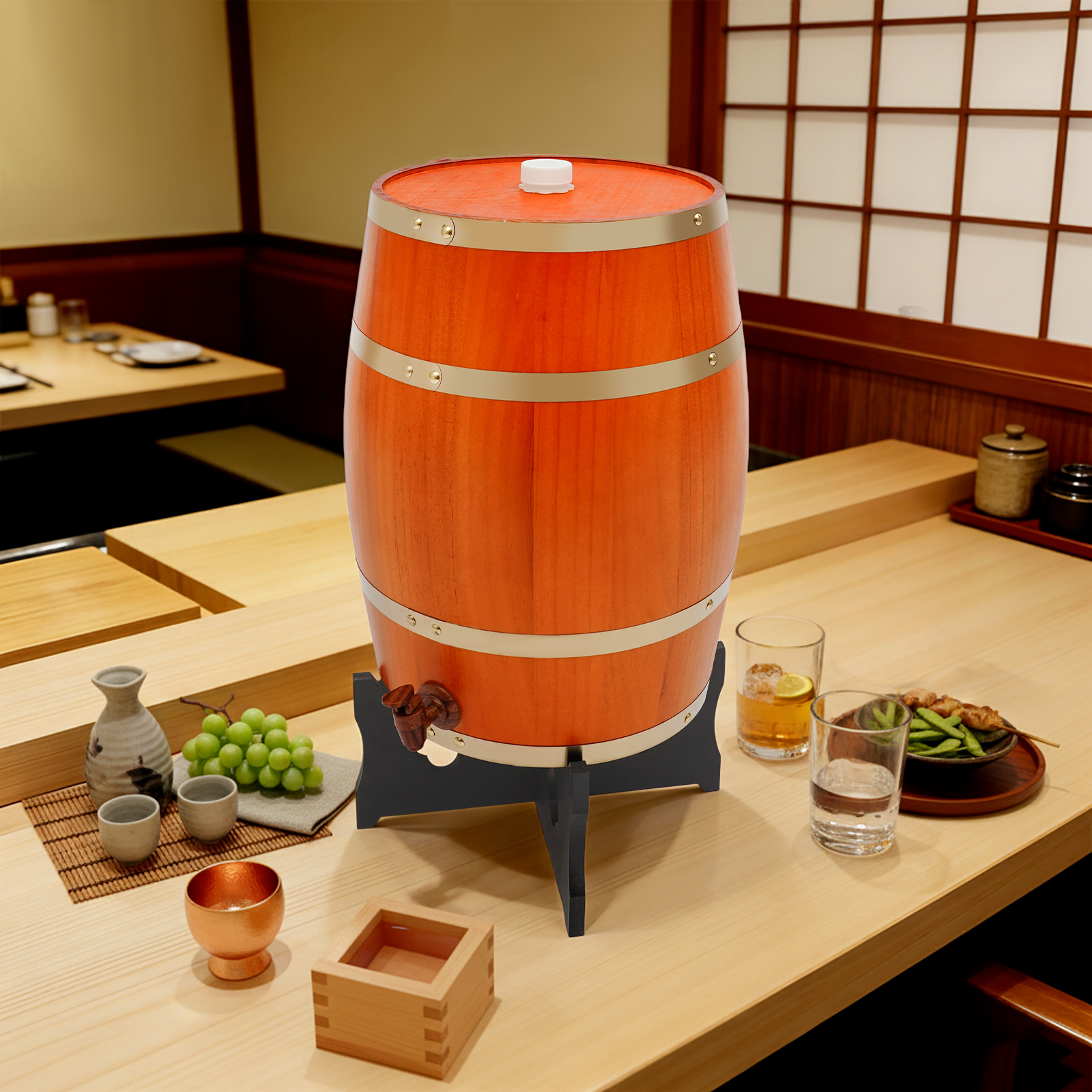 20L/5.28Gal Beige Wine Barrel, - Wine In Beer Store reseña y precio