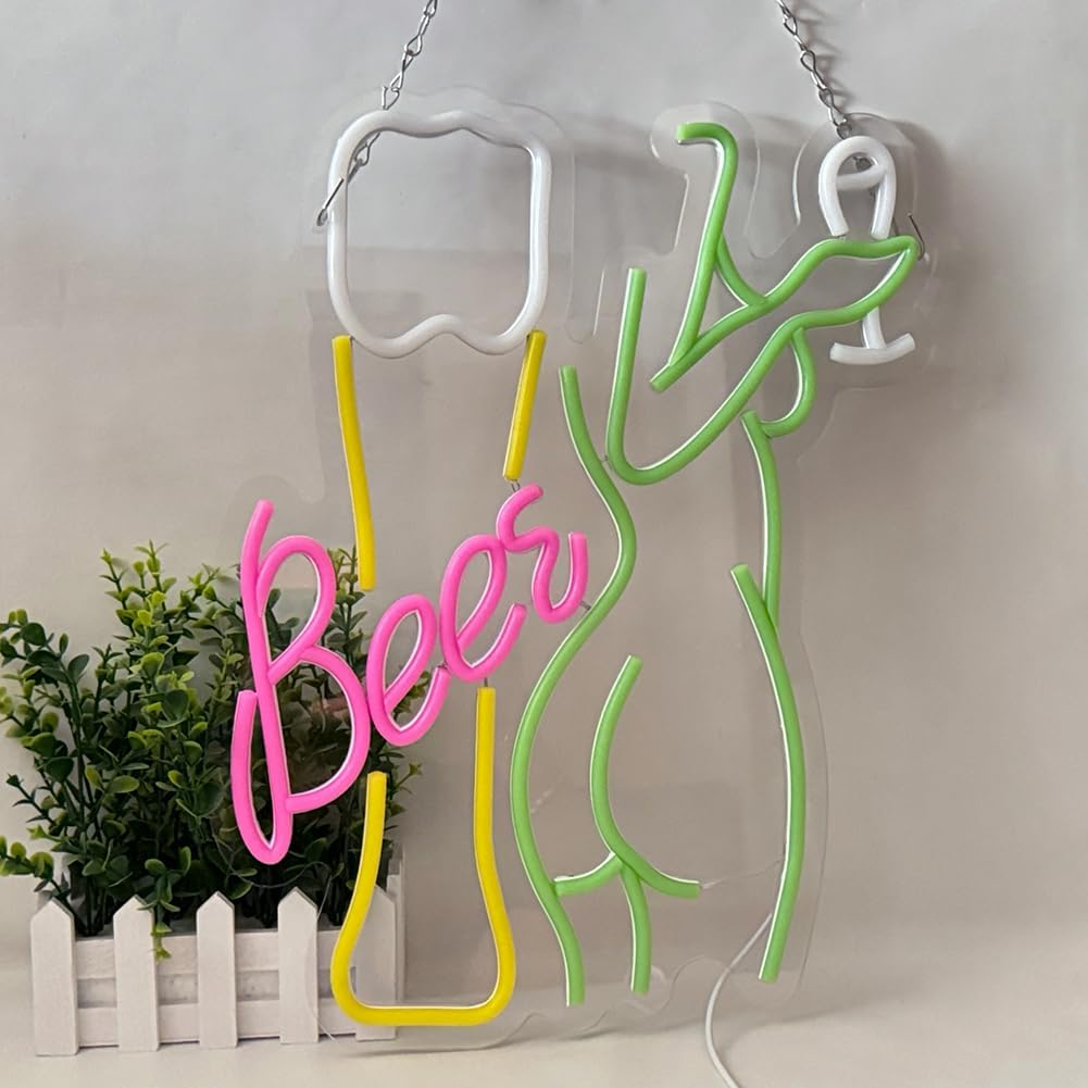 Beer Neon Sign Women's Body Ne - Wine In Beer Store reseña y precio