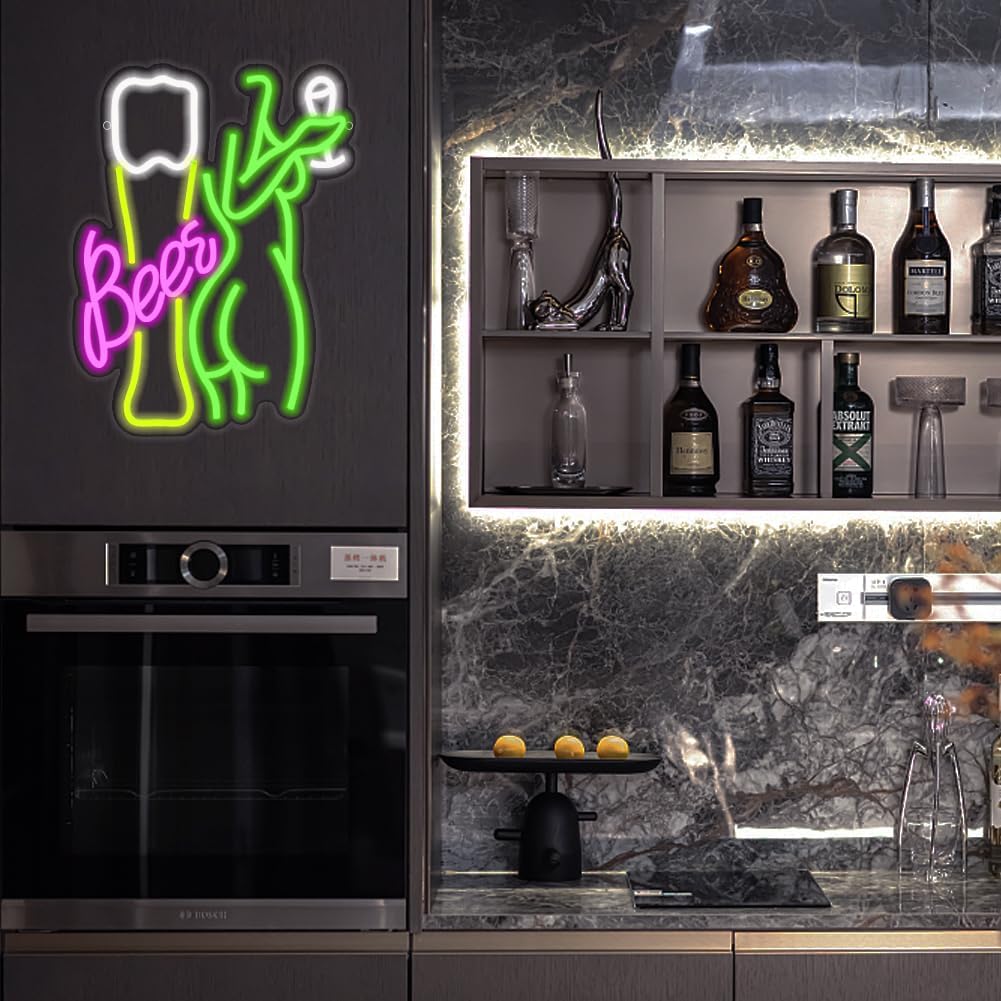 Beer Neon Sign Women's Body Ne - Wine In Beer Store reseña y precio