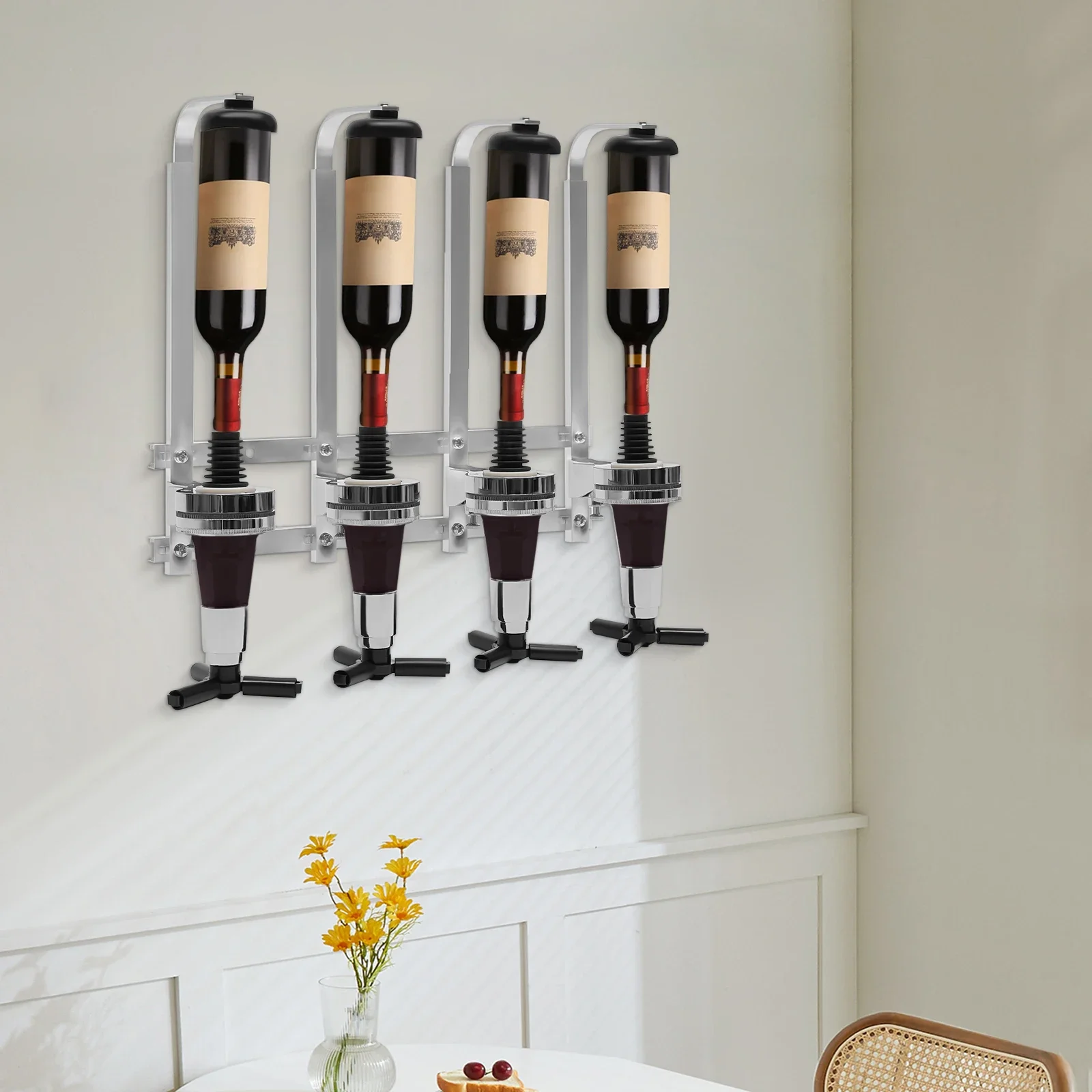 4-Bottle Wall Mount Liquor Dis - Wine Beer Liquor reseña y precio