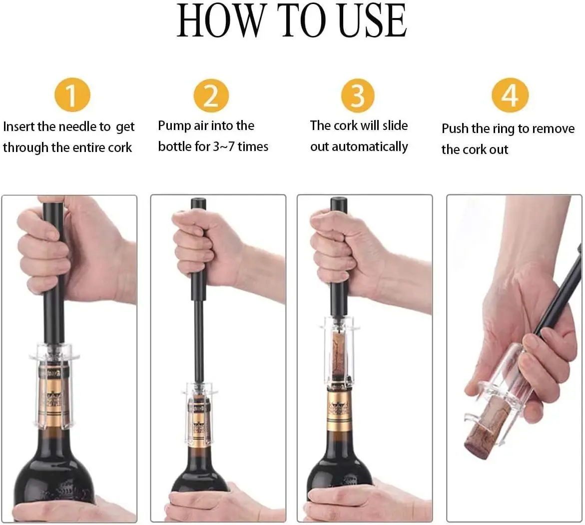 Air Pump Wine Bottle Opener Ai - Wine Stopper Vacuum reseña y precio