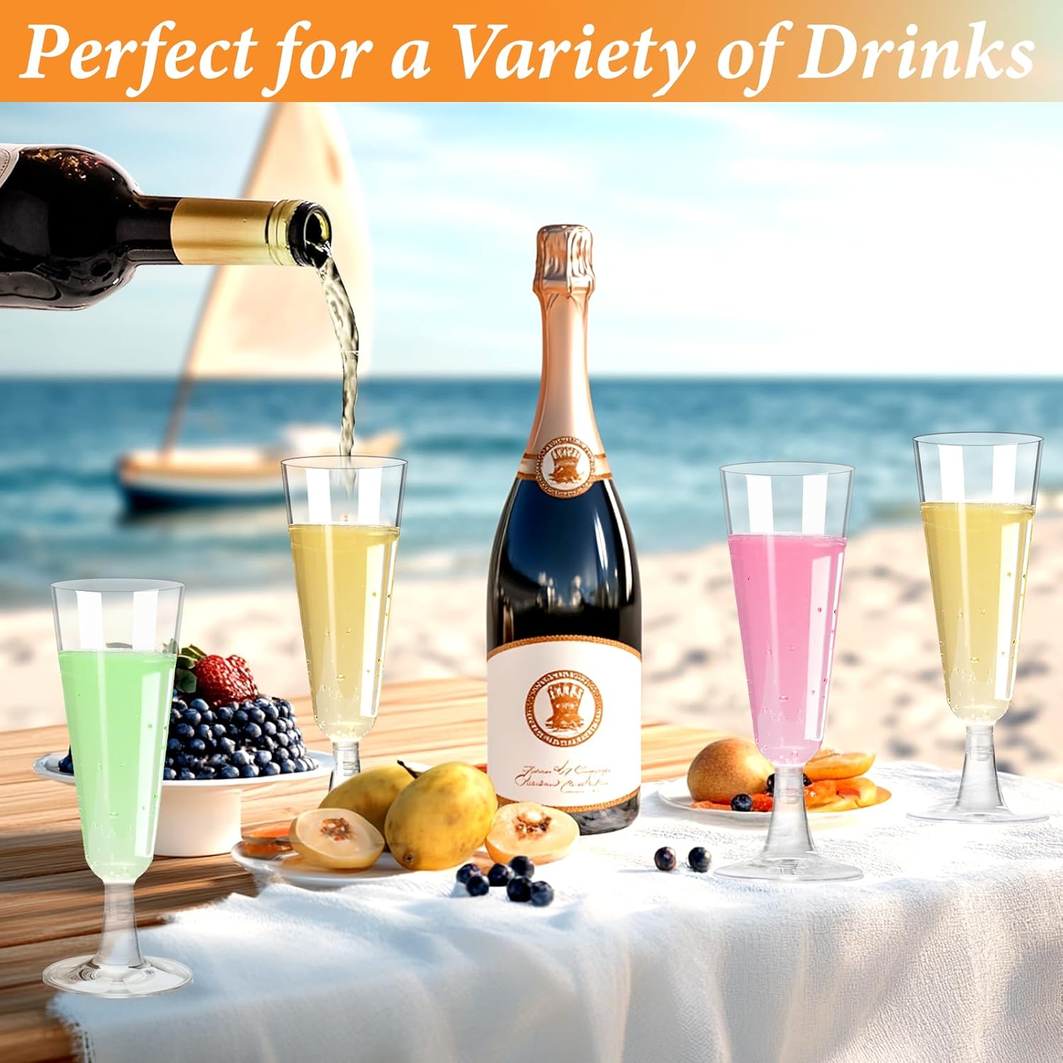 Plastic Champagne Flutes 40 Pa - Wine & Beer Unlimited Spirits reseña y precio
